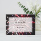 Fireworks Summer Wedding RSVP Response Kaart (Staand voorkant)