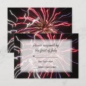Fireworks Summer Wedding RSVP Response Kaart (Voorkant / Achterkant)