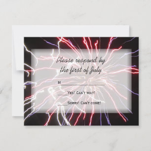 Fireworks Summer Wedding RSVP Response Kaart