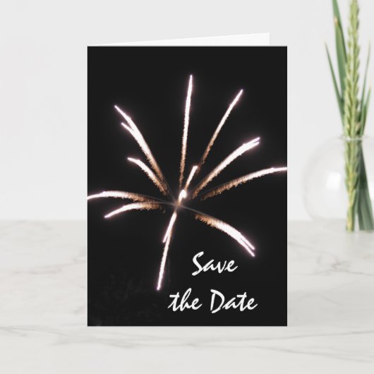 Fireworks Summer Wedding Save the Date Aankondiging (Voorkant)