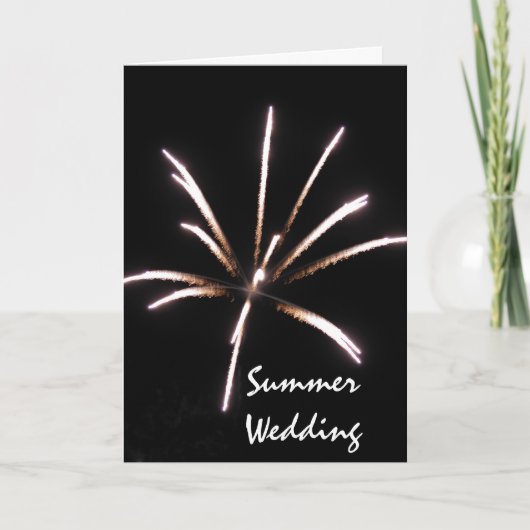 Fireworks Summer Wedding Save the Date Aankondiging (Voorkant)