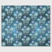 Fireworks Sweet 16 Blauwgroen ID984 Cadeaupapier (Vlak)