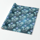 Fireworks Sweet 16 Blauwgroen ID984 Cadeaupapier (Uitgerold)