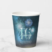 Fireworks Sweet 16 Blauwgroen ID984 Papieren Bekers (Voorkant)