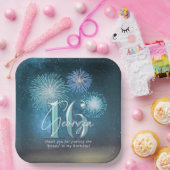 Fireworks Sweet 16 Blauwgroen ID984 Papieren Bordje (Feest)