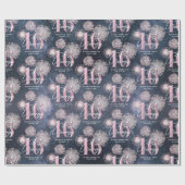 Fireworks Sweet 16 Midnight Blush ID984 Cadeaupapier (Vlak)