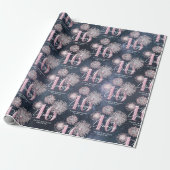 Fireworks Sweet 16 Midnight Blush ID984 Cadeaupapier (Uitgerold)