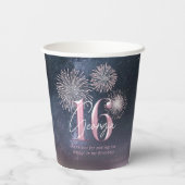 Fireworks Sweet 16 Midnight Blush ID984 Papieren Bekers (Achterkant)