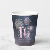 Fireworks Sweet 16 Midnight Blush ID984 Papieren Bekers (Voorkant)