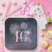 Fireworks Sweet 16 Midnight Blush ID984 Papieren Bordje (Feest)
