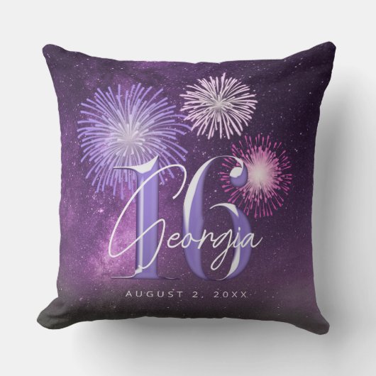 Fireworks Sweet 16 Paarse ID984 Kussen (Voorkant)