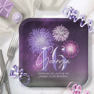 Fireworks Sweet 16 Paarse ID984 Papieren Bordje
