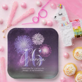 Fireworks Sweet 16 Paarse ID984 Papieren Bordje (Feest)