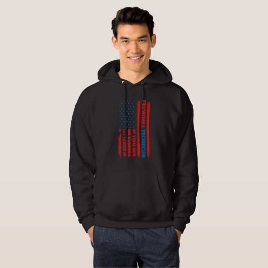 fireworks technician if you see running fireworks  hoodie (Voorkant volledig)
