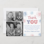 Fireworks Twins Photo Patriotic Independence Day Bedankkaart (Voorkant)