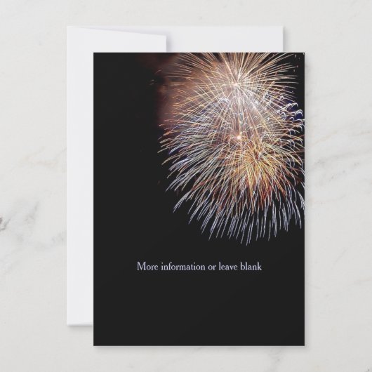 Fireworks-uitnodiging aanpassen voor uw evenement kaart (Achterkant)