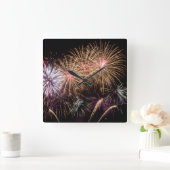 Fireworks Wall-vergrendeling Vierkante Klok (Huis)