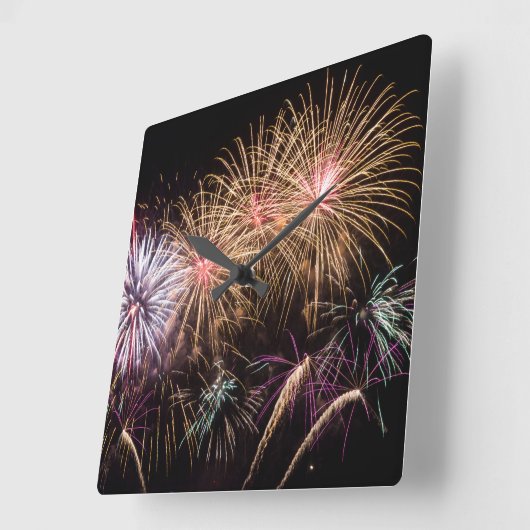 Fireworks Wall-vergrendeling Vierkante Klok (Hoek)