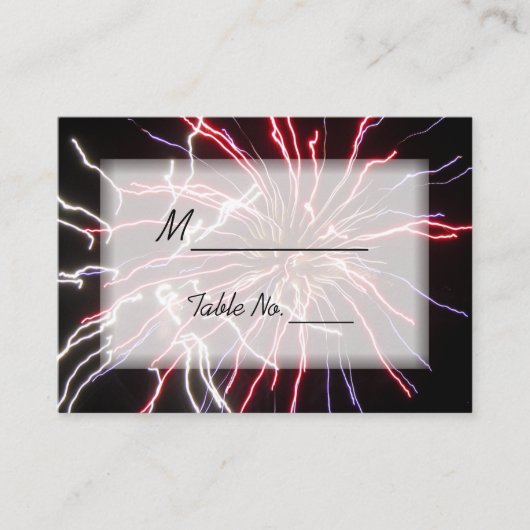 Fireworks Weddenschap Place Cards Plaatskaartje (Voorkant)