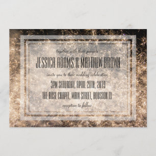 Fireworks Wedding Invitation Kaart