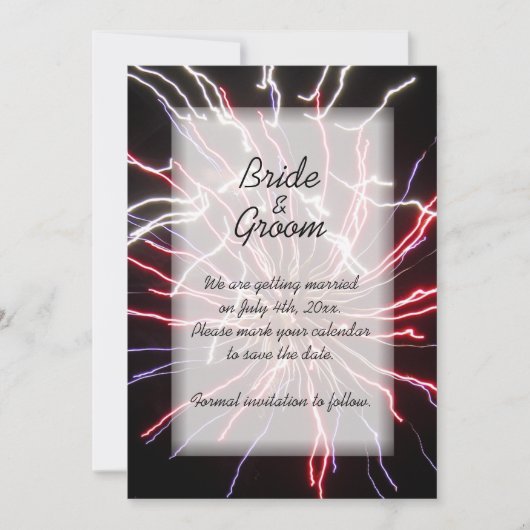 Fireworks Wedding Save the Date Notice Kaart (Voorkant)