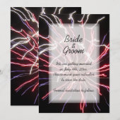 Fireworks Wedding Save the Date Notice Kaart (Voorkant / Achterkant)
