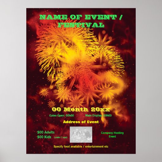 Fireworks-weergave adverteren poster, afdrukken poster (Voorkant)