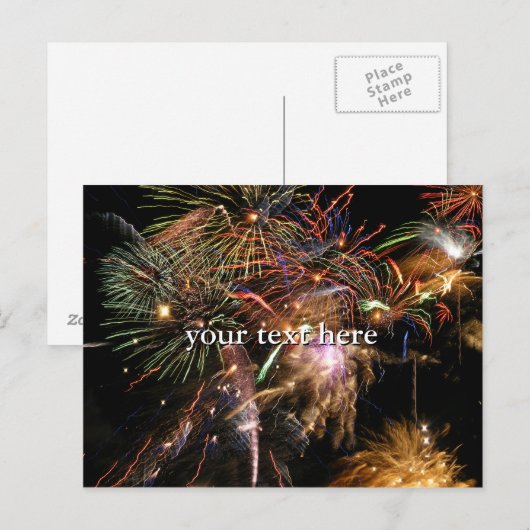 Fireworks-weergave Briefkaart (Voorkant / Achterkant)