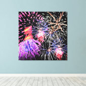 Fireworks-weergave Canvas Afdruk (Insitu (Houten vloer))