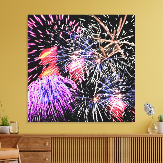Fireworks-weergave Canvas Afdruk (Insitu (Woonkamer))