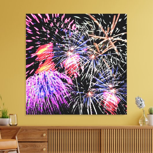 Fireworks-weergave Canvas Afdruk (Insitu (Woonkamer))