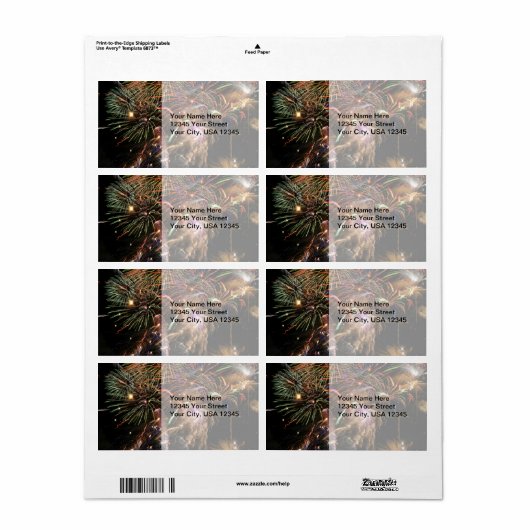 Fireworks-weergave Etiket (Full Sheet)