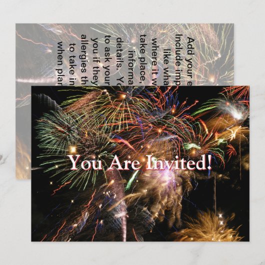 Fireworks-weergave Kaart (Voorkant / Achterkant)