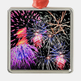 Fireworks-weergave Metalen Ornament