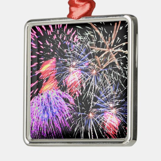Fireworks-weergave Metalen Ornament (Links)