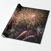 Fireworks Wrapping Paper Cadeaupapier (Uitgerold)