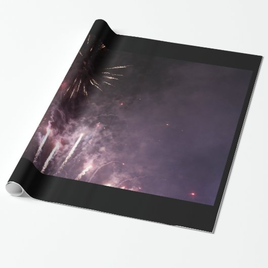 Fireworks Wrapping Paper Cadeaupapier (Uitgerold)