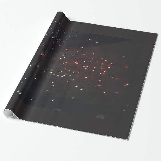 Fireworks Wrapping Paper Cadeaupapier (Uitgerold)