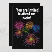 FIREWORKS ZOMER PARTY AANGEPASTE UITNODIGINGEN (Voorkant / Achterkant)