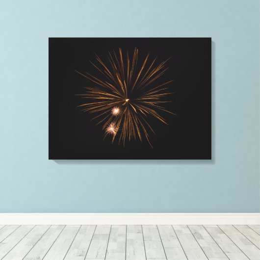 Fireworks zwart canvas afdruk (Insitu (Houten vloer))
