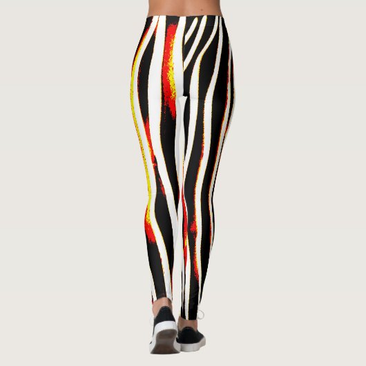 Firey Lightning Zebra Striped Leggings (Achterkant)
