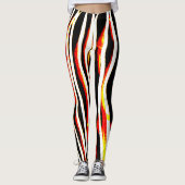 Firey Lightning Zebra Striped Leggings (Voorkant)