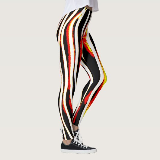 Firey Lightning Zebra Striped Leggings (Rechts)