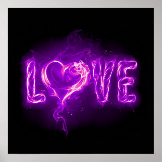 Firey Love - Light Paars Poster