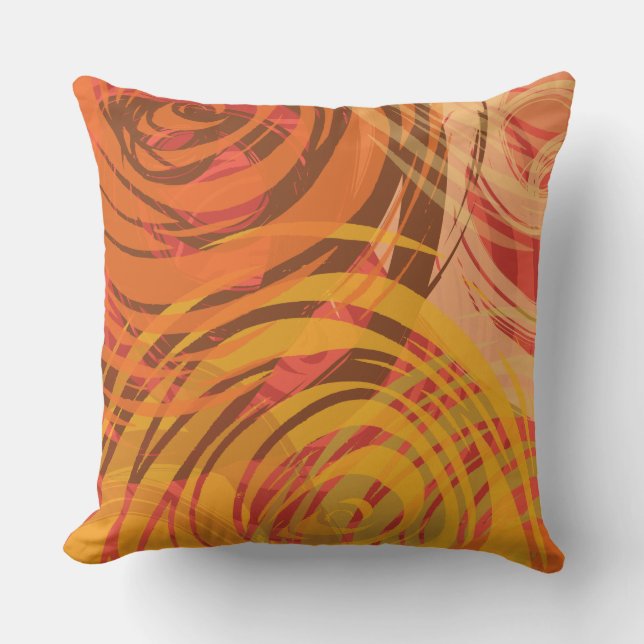 Firey Oranje SPIRAL DESIGN Retro Sierkussen (Voorkant)