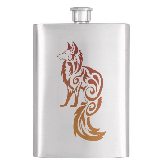 Firey Red Tribal Fox Kitsune Flacon (Voorkant)