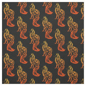 Firey Red Tribal Fox Kitsune Stof (Swatch)