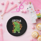 Firezilla Groen en Vuurmonster Papieren Bordje (Feest)