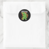 Firezilla Groen en Vuurmonster Ronde Sticker (Tas)