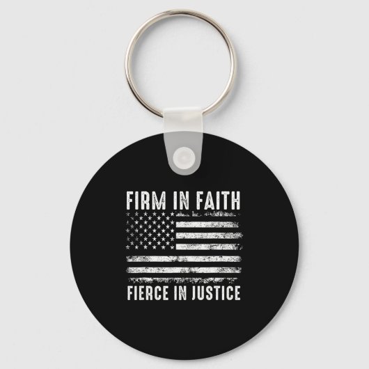 Firm In Faith Fierce In Justice Sleutelhanger (Voorkant)